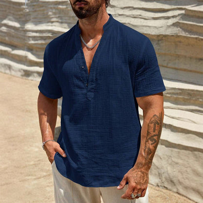 📢📢Hot Sale: 50% Off-Men's Casual Solid Color V-Neck Top