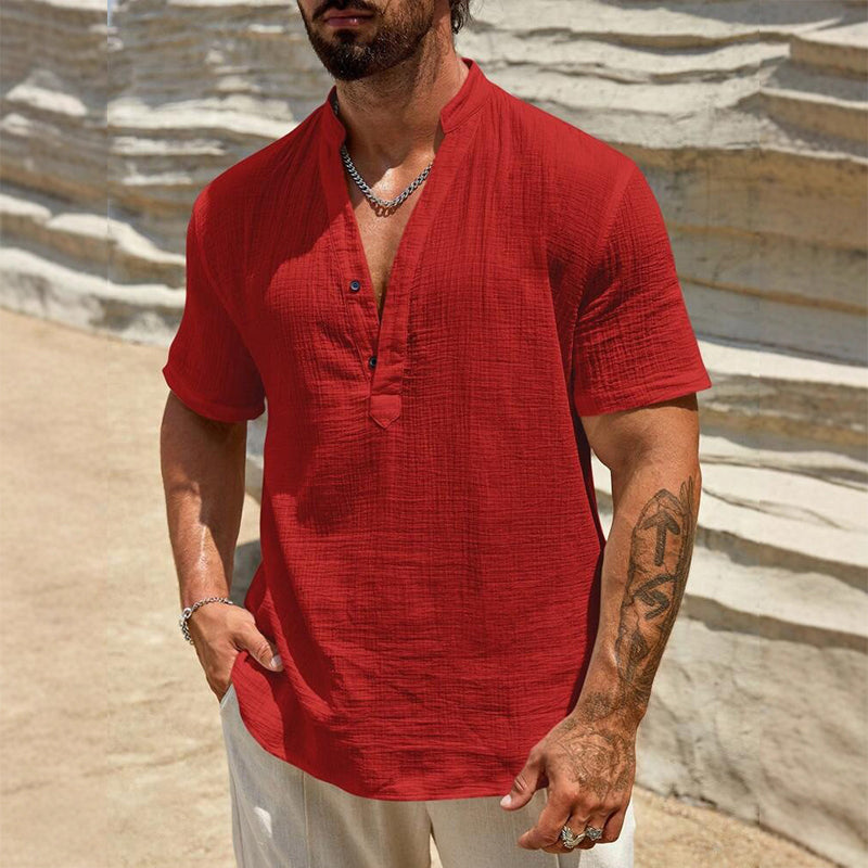 📢📢Hot Sale: 50% Off-Men's Casual Solid Color V-Neck Top