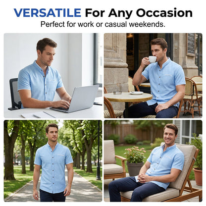 🔥Limited-time offer-Men's Short-Sleeve Stand-Up Collar Shirt