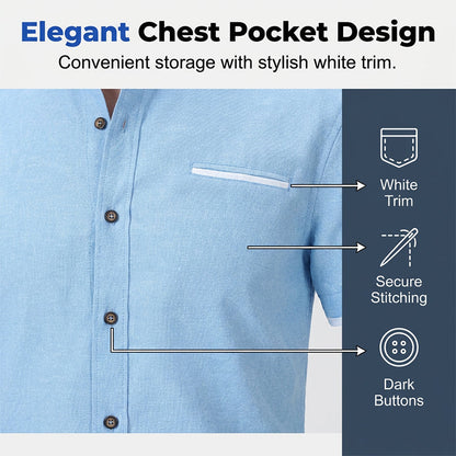 🔥Limited-time offer-Men's Short-Sleeve Stand-Up Collar Shirt