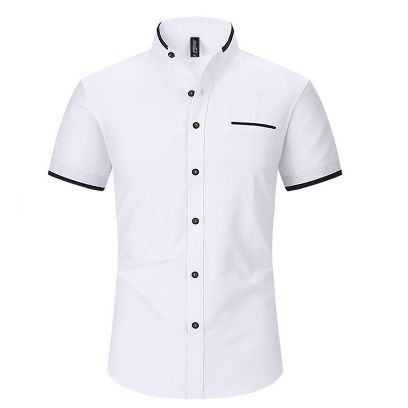 🔥Limited-time offer-Men's Short-Sleeve Stand-Up Collar Shirt