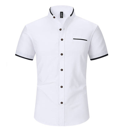 🔥Limited-time offer-Men's Short-Sleeve Stand-Up Collar Shirt