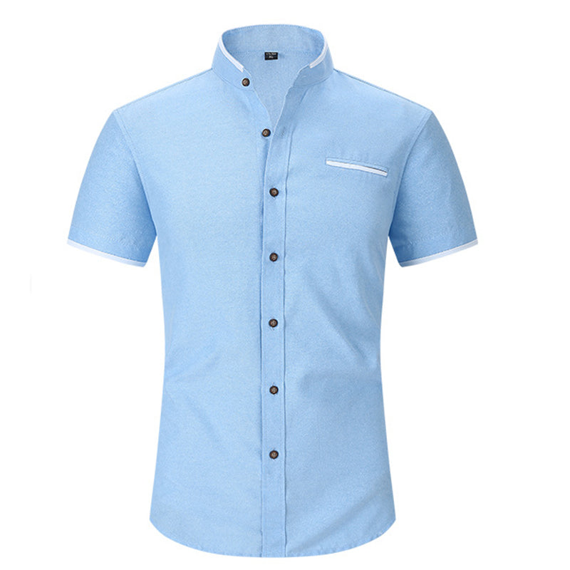 🔥Limited-time offer-Men's Short-Sleeve Stand-Up Collar Shirt