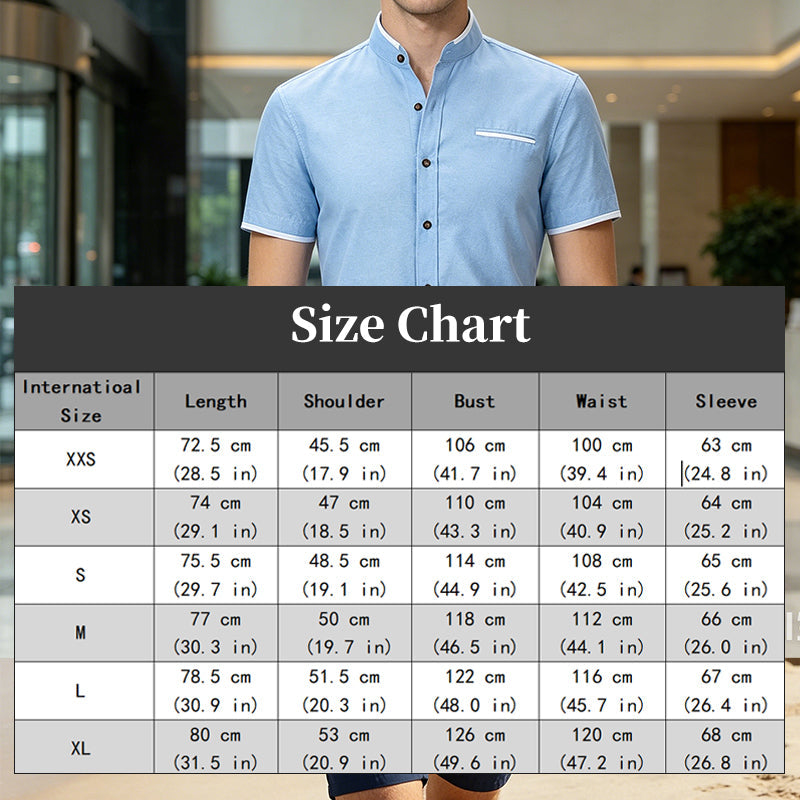 🔥Limited-time offer-Men's Short-Sleeve Stand-Up Collar Shirt
