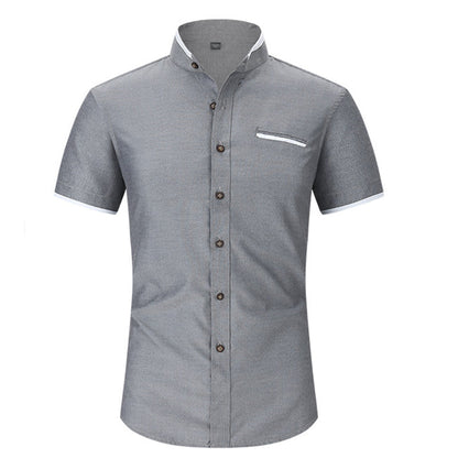 🔥Limited-time offer-Men's Short-Sleeve Stand-Up Collar Shirt