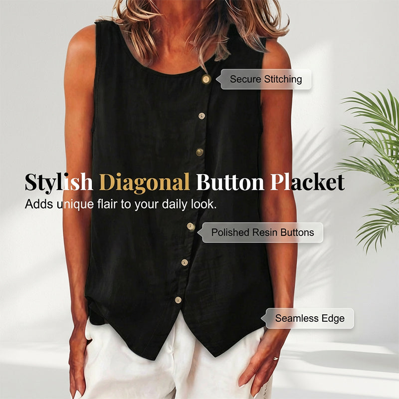 ✨50% off new arrivals-Summer Loose Fit Button-Up Tunic Vest