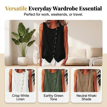 ✨50% off new arrivals-Summer Loose Fit Button-Up Tunic Vest