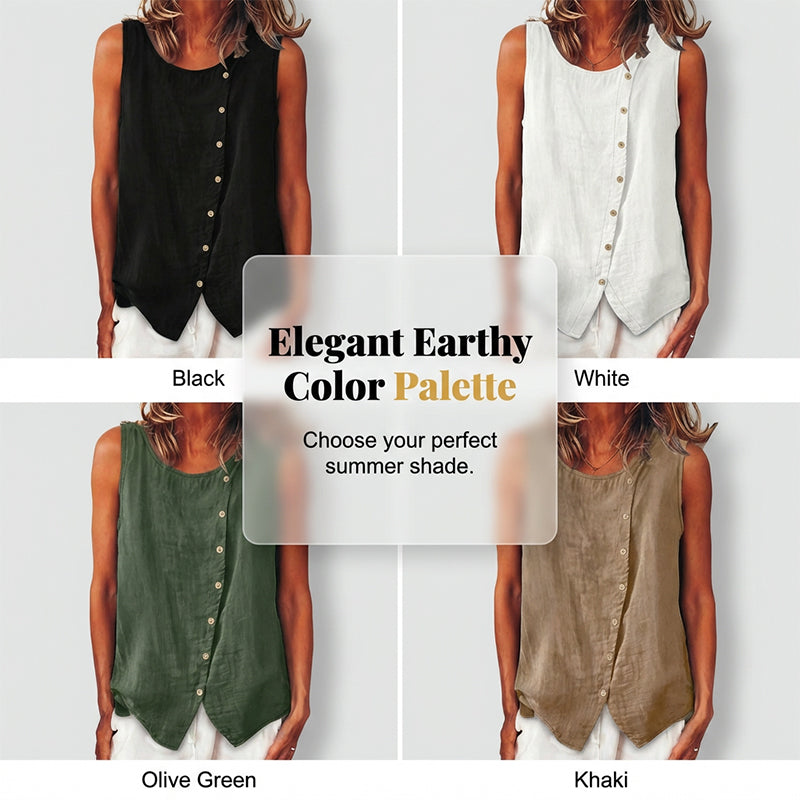 ✨50% off new arrivals-Summer Loose Fit Button-Up Tunic Vest