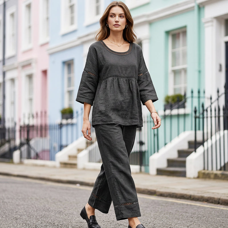 🔥New Arrivals: 70% Off!!🔥Women's Casual 2-Piece Set with Eyelet Details