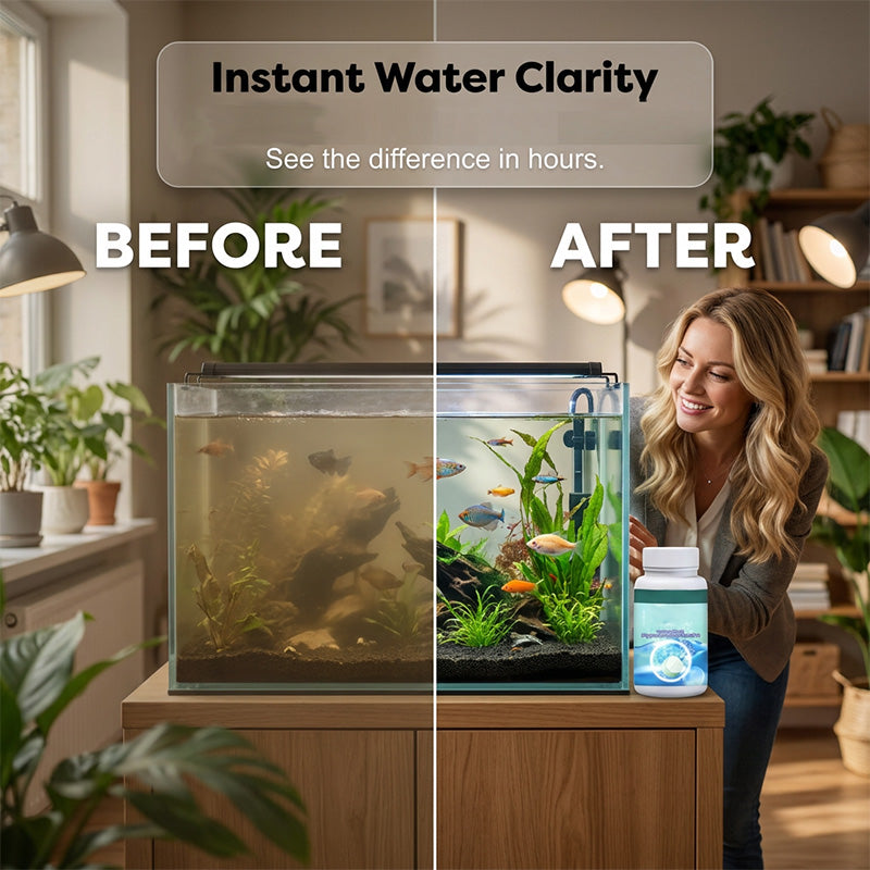 🐠 BUY 1 GET 1 FREE! ✨ Effervescent Aquarium Tablets – Crystal Clear, Odor-Free, Rapid Clarify 💧