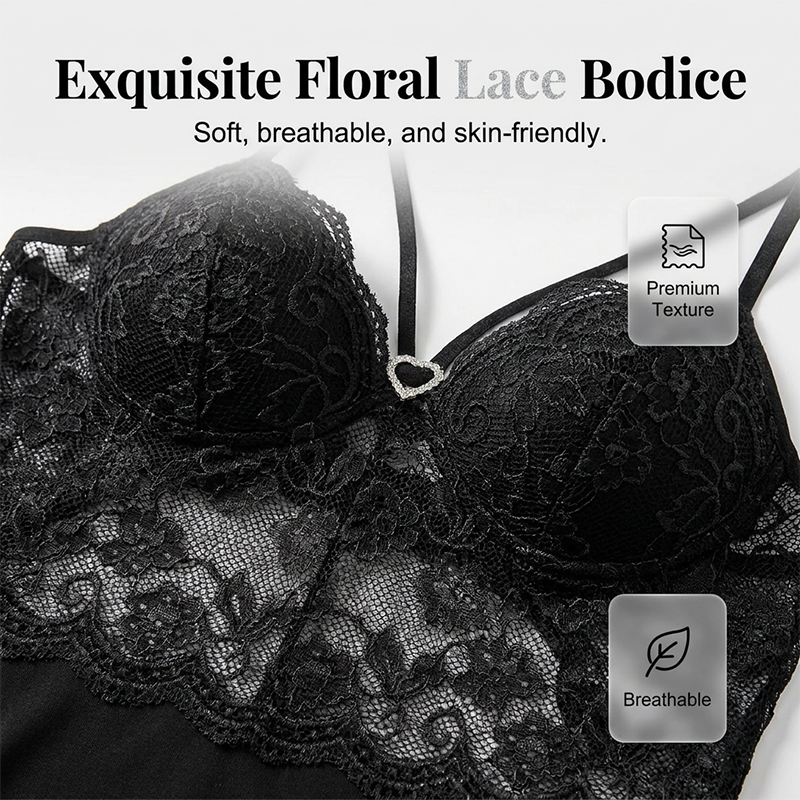 Women's Sexy Cami Nightdress with Strappy Detail