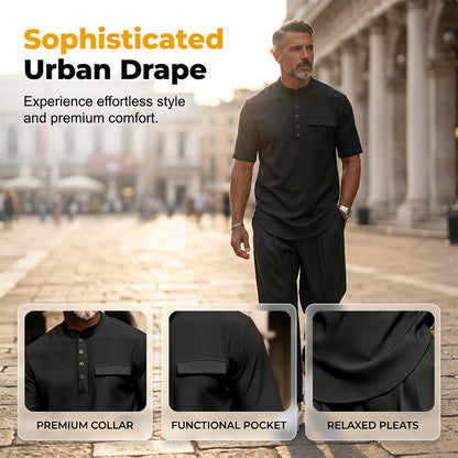 🔥Flash Sale Price-Men's Modern Casual Band Collar Two-Piece Set