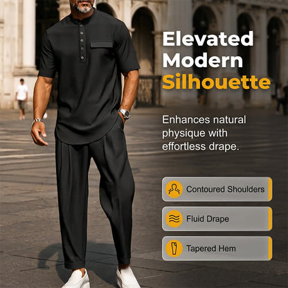 🔥Flash Sale Price-Men's Modern Casual Band Collar Two-Piece Set