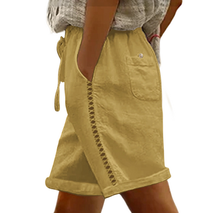 🔥Limited-time offer-Women's Casual Drawstring Shorts with Lace Detail