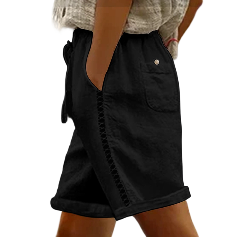 🔥Limited-time offer-Women's Casual Drawstring Shorts with Lace Detail