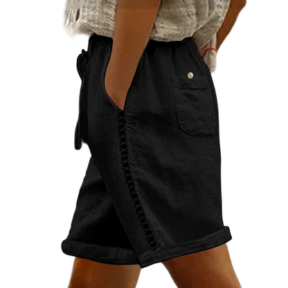 🔥Limited-time offer-Women's Casual Drawstring Shorts with Lace Detail