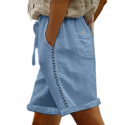 🔥Limited-time offer-Women's Casual Drawstring Shorts with Lace Detail