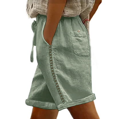 🔥Limited-time offer-Women's Casual Drawstring Shorts with Lace Detail
