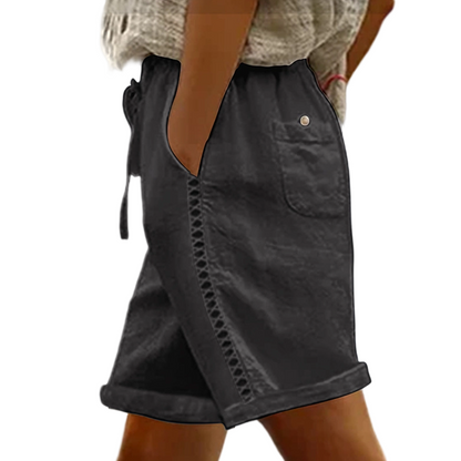 🔥Limited-time offer-Women's Casual Drawstring Shorts with Lace Detail