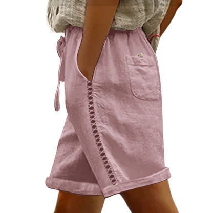 🔥Limited-time offer-Women's Casual Drawstring Shorts with Lace Detail