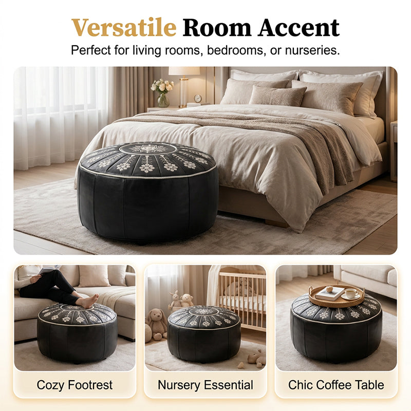🥳2026 HOT SALE🥳💞50K+ SOLD!🏡🔊 50% OFF! High-end luxury-quality leather Versatile Round Storage Seat
