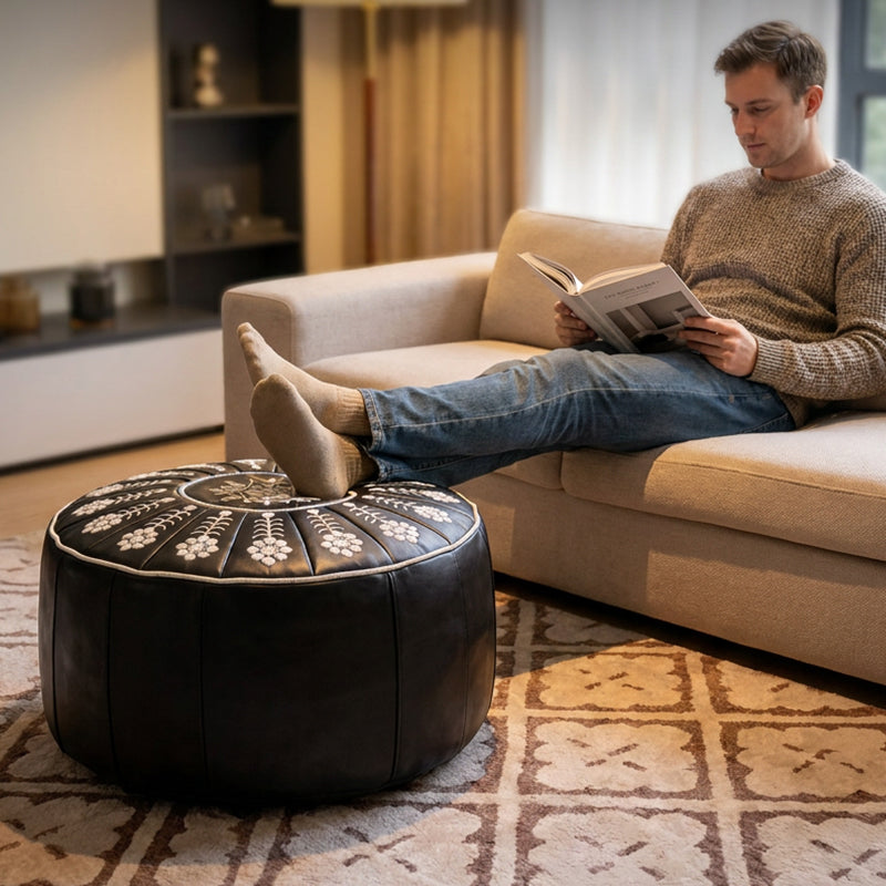 🥳2026 HOT SALE🥳💞50K+ SOLD!🏡🔊 50% OFF! High-end luxury-quality leather Versatile Round Storage Seat