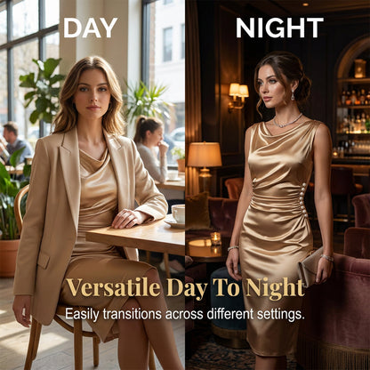 📢📢40% OFF !! ⏰ Women’s Sleeveless Cowl Neck Midi Dress – Elegant, Chic & Effortless ✨
