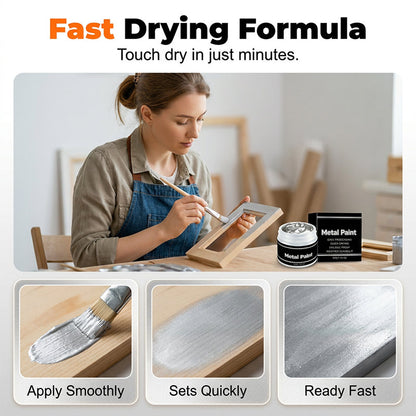 🔥 50% OFF !! 📢 Quick-Dry Silver Metal Paint | Resistant to fading, peeling and cracking ✨