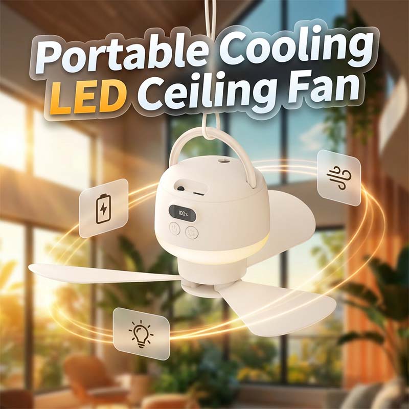 💴 Limited Stock⏰ Portable USB Ceiling Fan with LED Light |💡 USB-Powered, Hang Anywhere, Ideal for Camping & Home – Cash on Delivery ✅