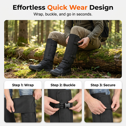 🌿 Tuck In, Stay Dry, Avoid Ticks – Tough Ripstop Gaiters for Hiking & Shooting.