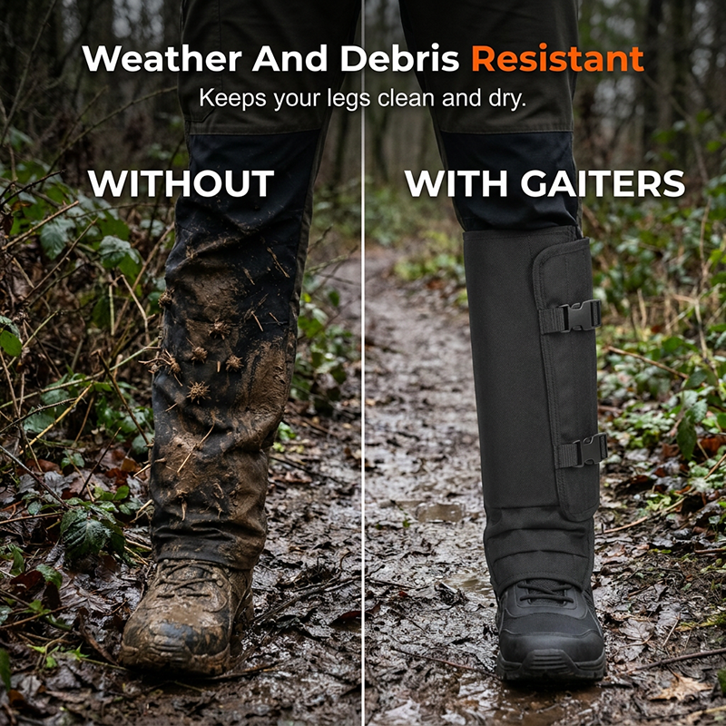 🌿 Tuck In, Stay Dry, Avoid Ticks – Tough Ripstop Gaiters for Hiking & Shooting.