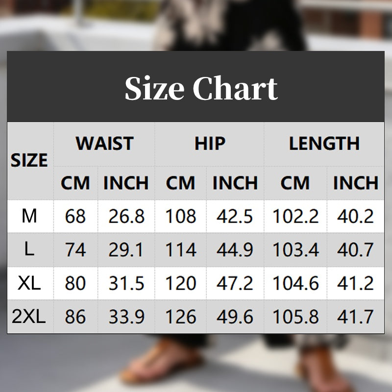 Women's Leaf Print Drawstring Wide-Leg Pants