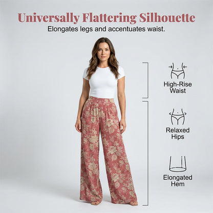 Women's Floral Print Wide-Leg Palazzo Pants