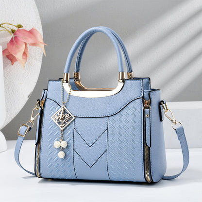 🥳New Arrival 50% OFF👜Women's V-Stitched Satchel – Gold Hardware, Multi-Compartment, Top-Handle 🌸