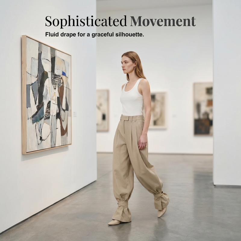 👖 LIMITED-TIME 50% OFF! ✨ Women's Pleated Lantern Pants – Ruffled Cuffs, Drawstring Waist, Flow Wide-Leg 🌸