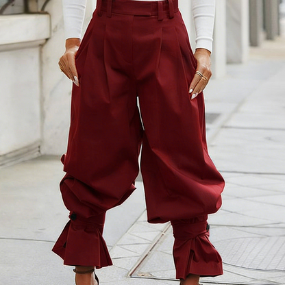 👖 LIMITED-TIME 50% OFF! ✨ Women's Pleated Lantern Pants – Ruffled Cuffs, Drawstring Waist, Flow Wide-Leg 🌸