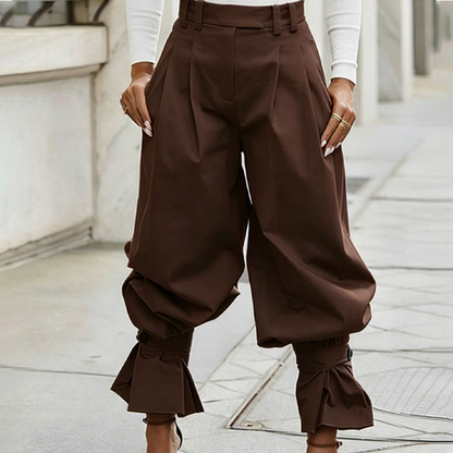 👖 LIMITED-TIME 50% OFF! ✨ Women's Pleated Lantern Pants – Ruffled Cuffs, Drawstring Waist, Flow Wide-Leg 🌸
