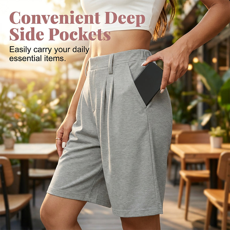 🔥50% off new arrivals-Women's Casual High-Waist Pleated Shorts