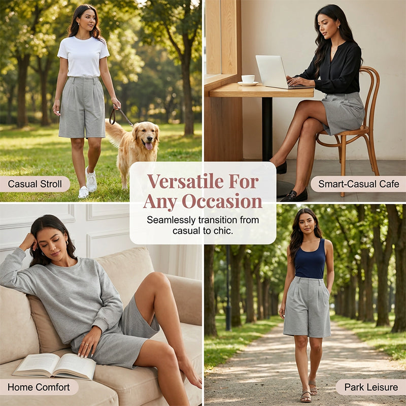 🔥50% off new arrivals-Women's Casual High-Waist Pleated Shorts