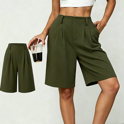 🔥50% off new arrivals-Women's Casual High-Waist Pleated Shorts