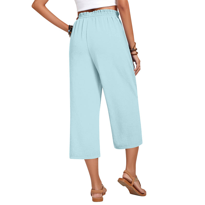 🔥New Arrivals at Special Prices-Women's Cotton Linen Wide Leg Capri Pants