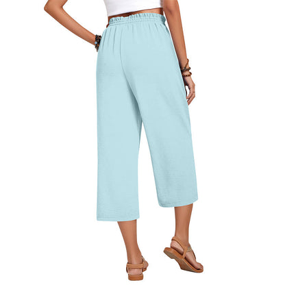 🔥New Arrivals at Special Prices-Women's Cotton Linen Wide Leg Capri Pants