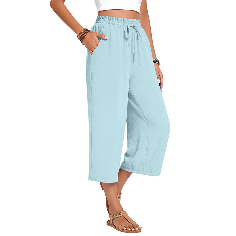 🔥New Arrivals at Special Prices-Women's Cotton Linen Wide Leg Capri Pants