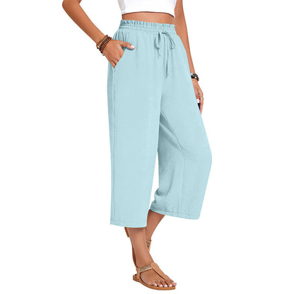 🔥New Arrivals at Special Prices-Women's Cotton Linen Wide Leg Capri Pants