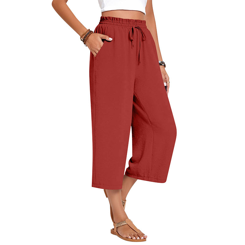 🔥New Arrivals at Special Prices-Women's Cotton Linen Wide Leg Capri Pants