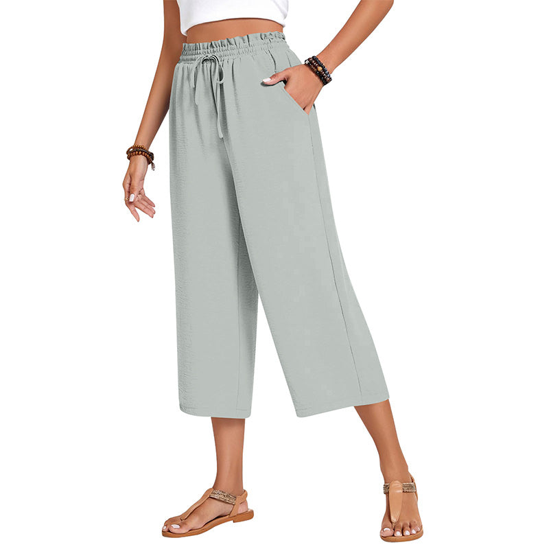 🔥New Arrivals at Special Prices-Women's Cotton Linen Wide Leg Capri Pants
