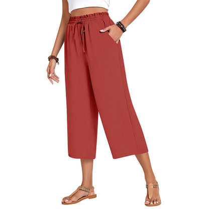 🔥New Arrivals at Special Prices-Women's Cotton Linen Wide Leg Capri Pants