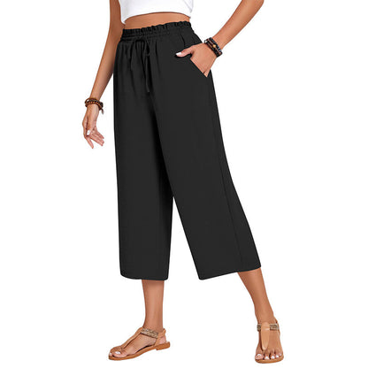 🔥New Arrivals at Special Prices-Women's Cotton Linen Wide Leg Capri Pants