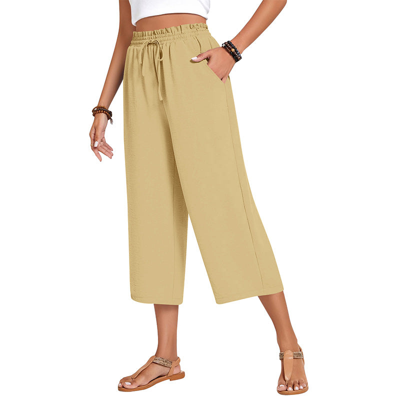 🔥New Arrivals at Special Prices-Women's Cotton Linen Wide Leg Capri Pants