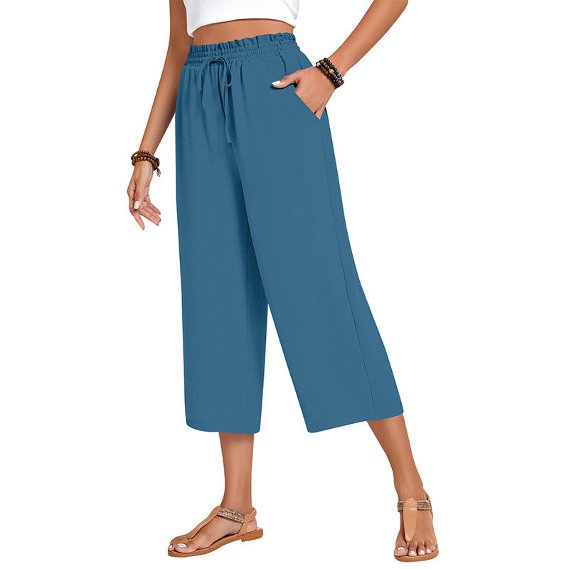 🔥New Arrivals at Special Prices-Women's Cotton Linen Wide Leg Capri Pants